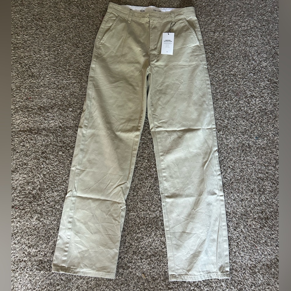 emmiol tan straight leg pants size small